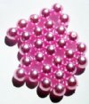 30 10mm Round True Pink Glass Pearl Beads